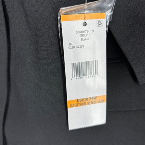 Le Suit Womens 24W Single Button Blazer Slim Fit Pants Suit Black Office Career - Picture 5 of 16